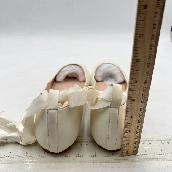 FSJ White Flat Pumps Square Toe Slip On Lace Up Party Dress Shoe for Shoe - Picture 4 of 7